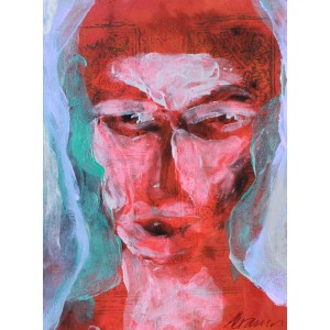 Akram Dost Baloch, 7 x 9 inch, Mixed Media on Paper, Figurative Painting, AC-ADB-016
